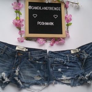 Lot of 2 size 00 A&F distressed denim shorts